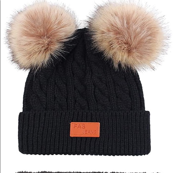 Black Winter Girls & Boys Warm Hats Set; Toddler Scarf Set - Picture 4 of 4